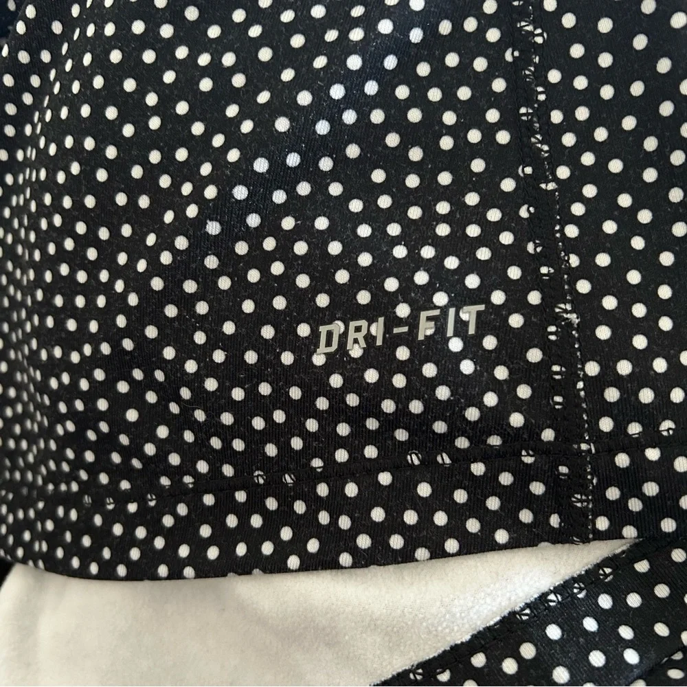 Nike Pro Womens Dri-Fit Fleece Lined Half Zip Long Sleeve Polka Dot Training Top - Picture 10 of 11